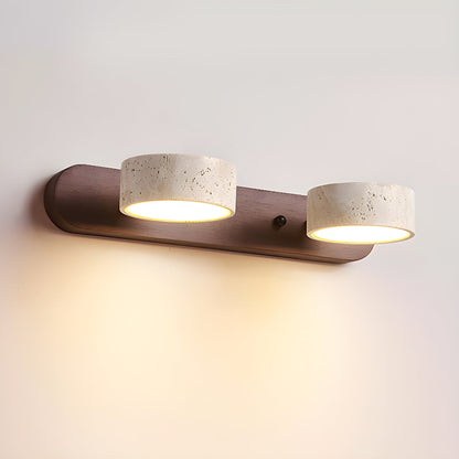 Wandlamp Scandinavisch met Draaibare Spotjes en Houten Basis
