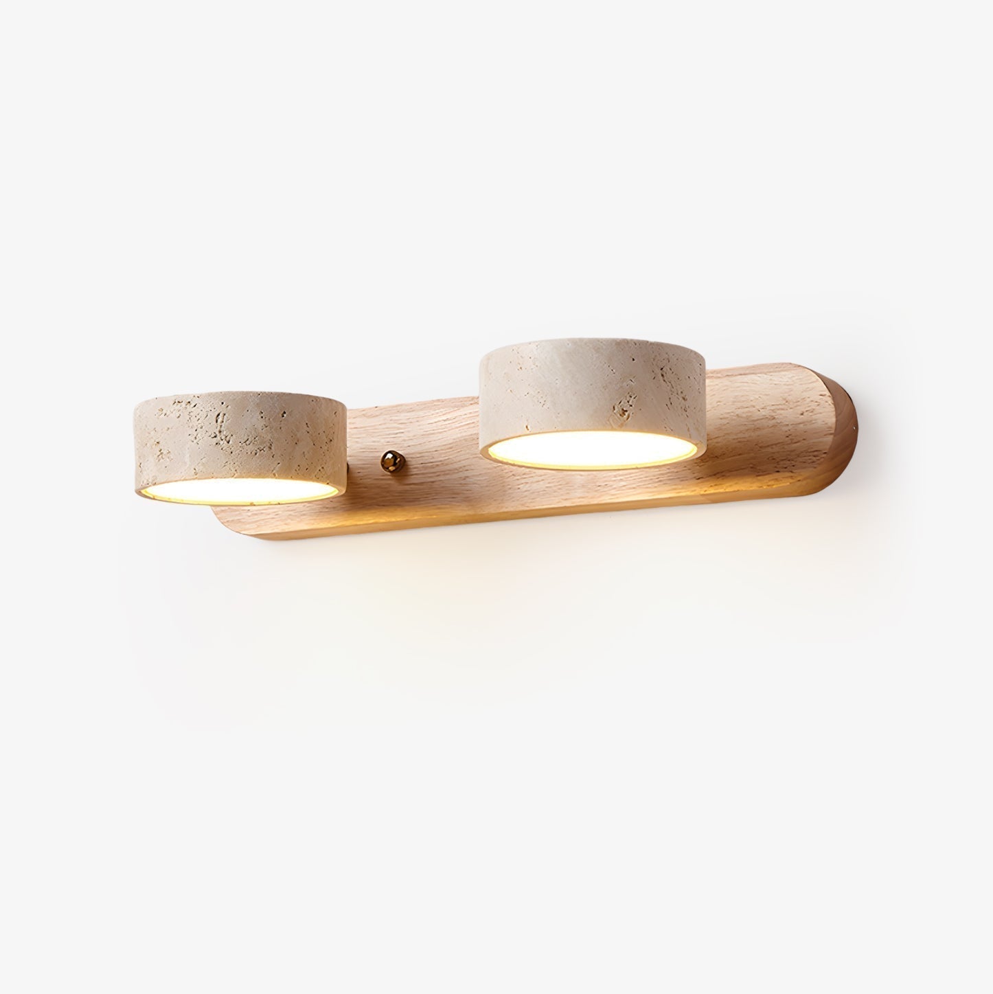 Wandlamp Scandinavisch met Draaibare Spotjes en Houten Basis