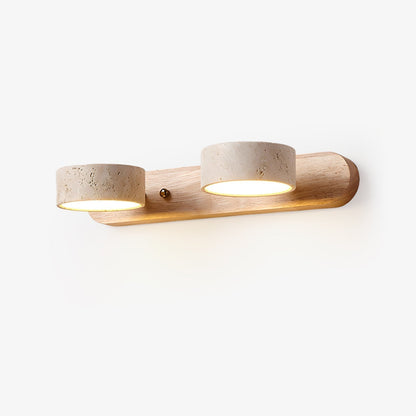 Wandlamp Scandinavisch met Draaibare Spotjes en Houten Basis