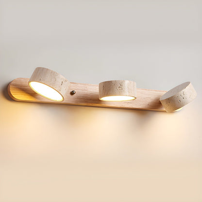 Wandlamp Scandinavisch met Draaibare Spotjes en Houten Basis