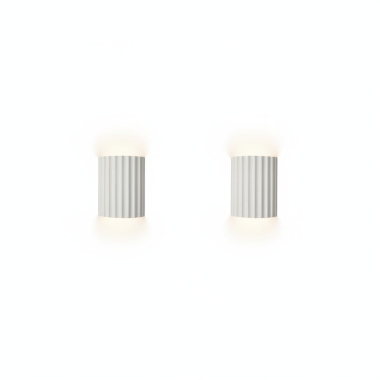 Wandlamp Scandinavisch met Geribbelde Kap en Up-Down Verlichting