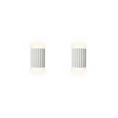 Wandlamp Scandinavisch met Geribbelde Kap en Up-Down Verlichting