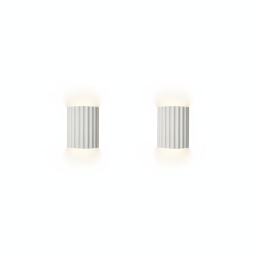 Wandlamp Scandinavisch met Geribbelde Kap en Up-Down Verlichting