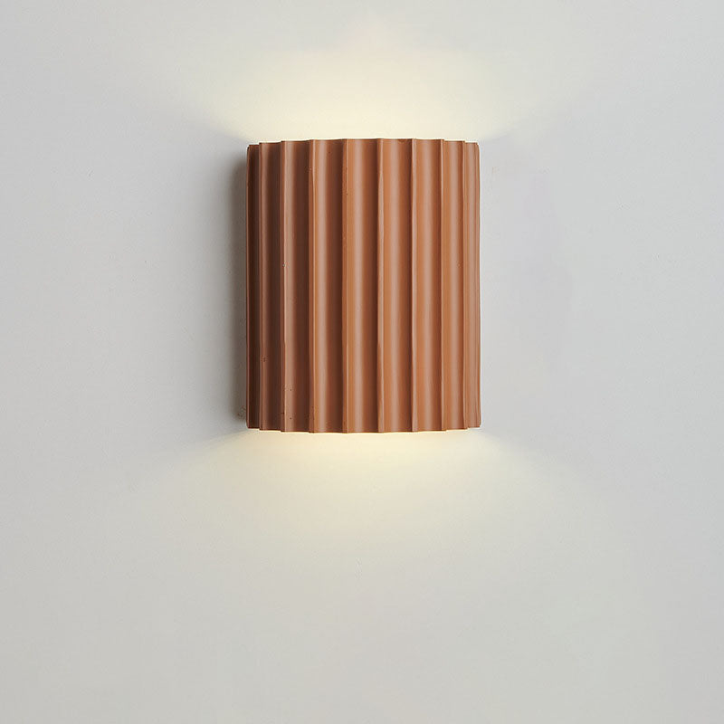 Wandlamp Scandinavisch met Geribbelde Kap en Up-Down Verlichting