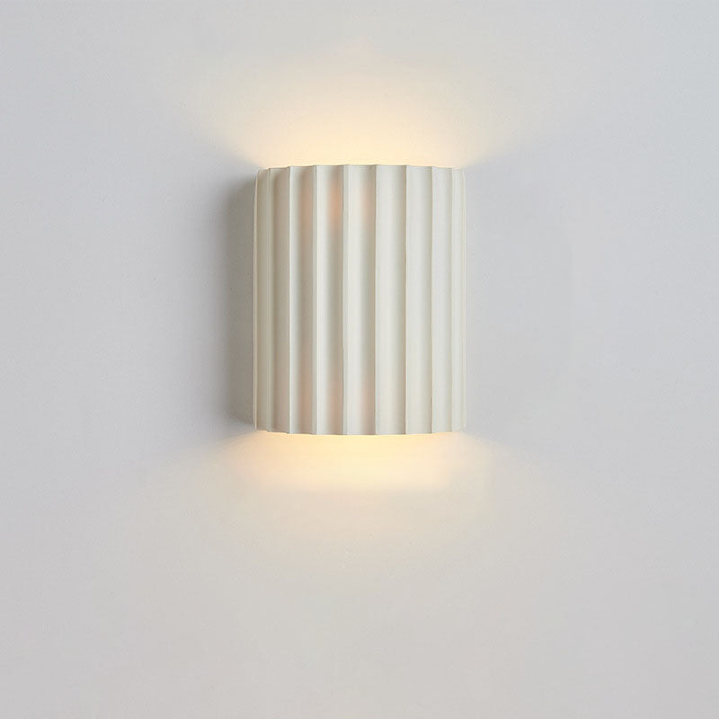 Wandlamp Scandinavisch met Geribbelde Kap en Up-Down Verlichting