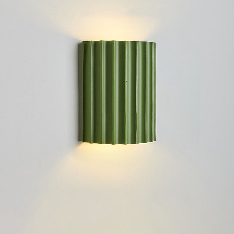 Wandlamp Scandinavisch met Geribbelde Kap en Up-Down Verlichting
