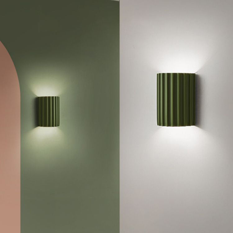 Wandlamp Scandinavisch met Geribbelde Kap en Up-Down Verlichting