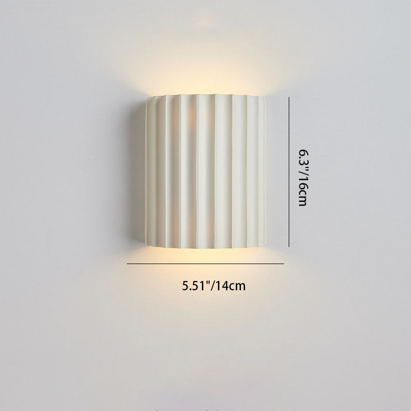 Wandlamp Scandinavisch met Geribbelde Kap en Up-Down Verlichting
