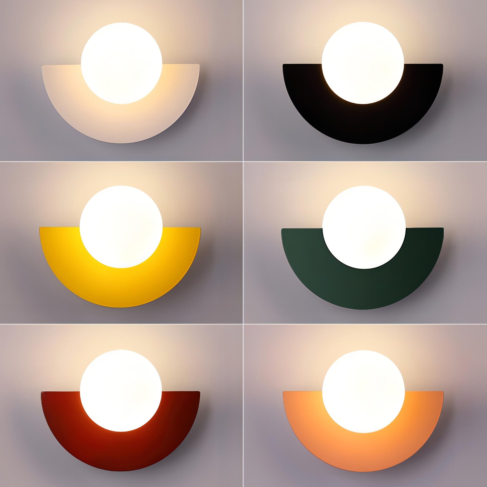 Wandlamp Scandinavisch met Ronde Bol en Halfcirkelvormige Kap