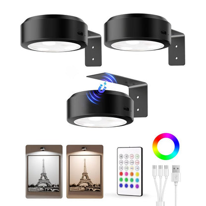 Wandlamp Schilderijlamp LED Spotlight Set met Afstandsbediening en Magnetische Bevestiging