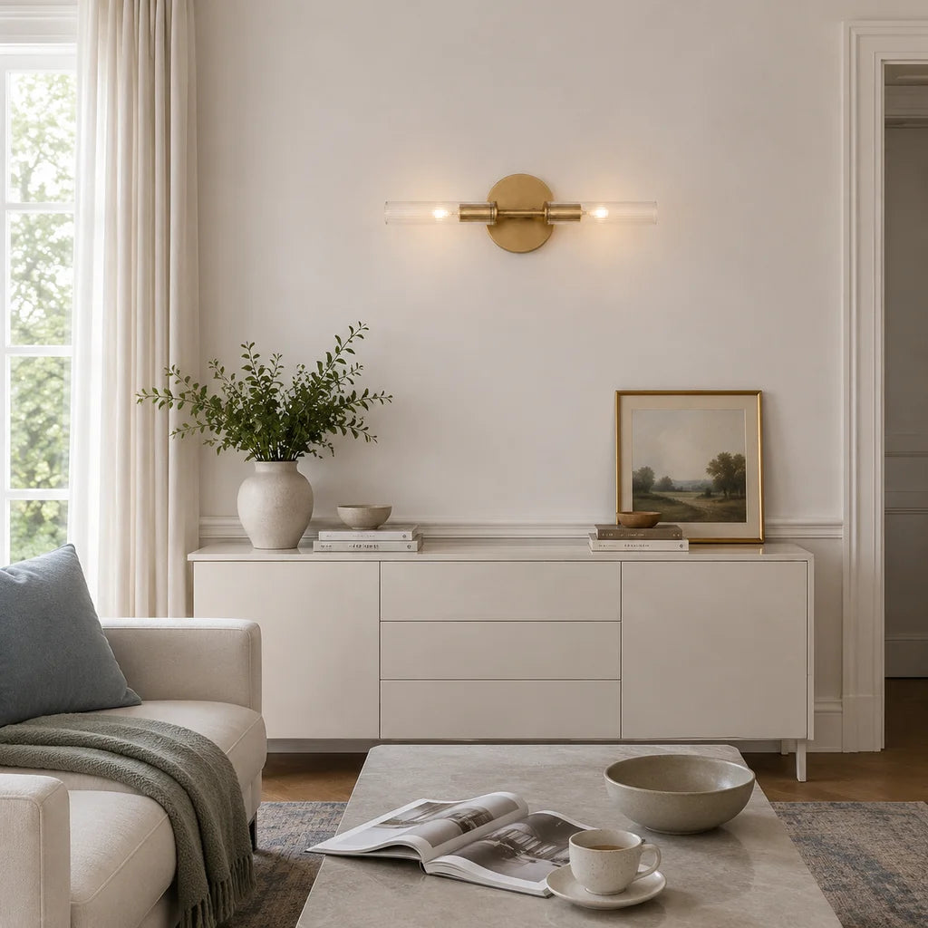 Wandlamp Vintage met Dubbele Glazen Buiskap en Hardwired Aansluiting