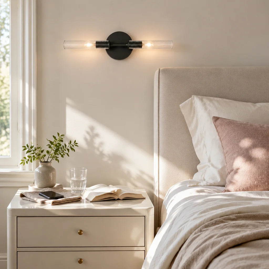 Wandlamp Vintage met Dubbele Glazen Buiskap en Hardwired Aansluiting