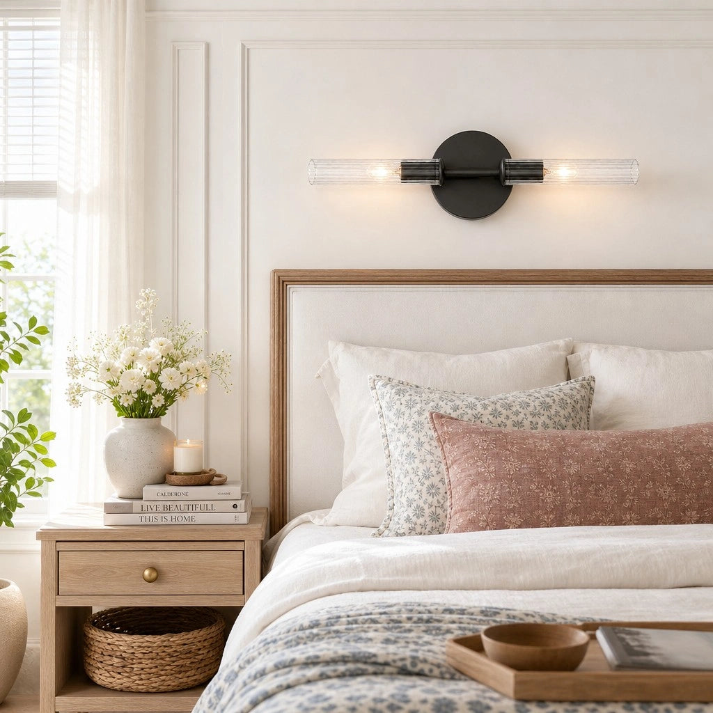 Wandlamp Vintage met Dubbele Glazen Buiskap en Hardwired Aansluiting