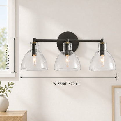 Wandlamp Vintage met Gehamerd Glazen Kap en Metalen Arm ##POS:44##