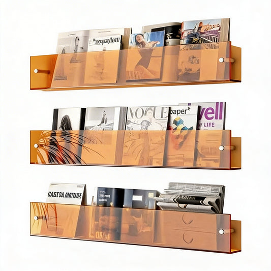 Wandplank Acryl Boekenrek - Zwevende Displayplank voor Tijdschriften
