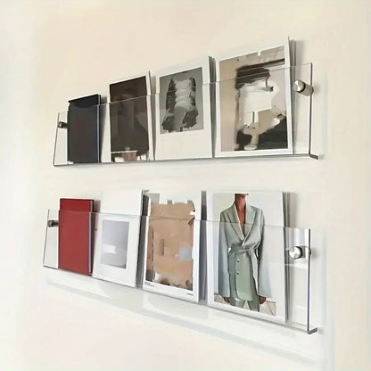 Wandplank Acryl Boekenrek - Zwevende Displayplank voor Tijdschriften