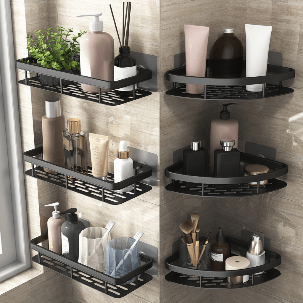 Wandplank Badkamer Douche met Zelfklevende Bevestiging zonder Boren