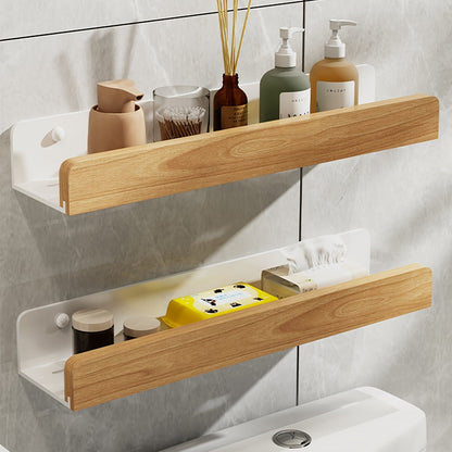 Wandplank Badkamer zonder Boren met Houten Rand