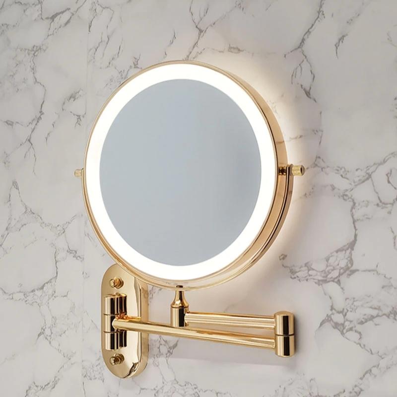 Wandspiegel Make-up Spiegel met LED Verlichting en Uitschuifbare Arm
