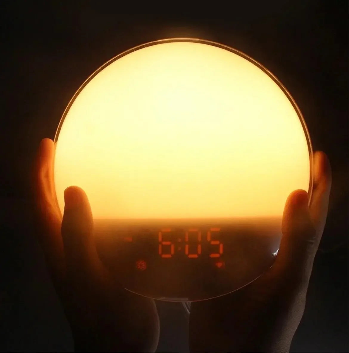 Wekker met Zonsopgang Simulatie en Dimbaar Display Ronde Tafellamp