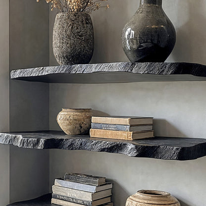 Zwevende Wandplank met Live Edge en Onzichtbare Bevestiging